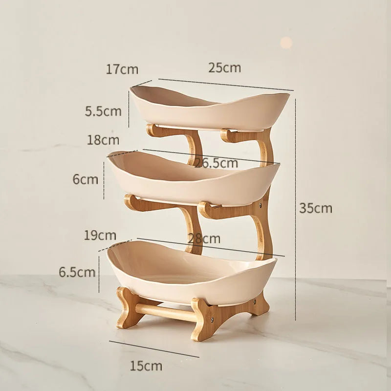 2/3 Layer Fruit Plate Plastic Snack Dish Creative Modern Dried Fruit Basket Candy Dish Cake Stand Salad Bowl