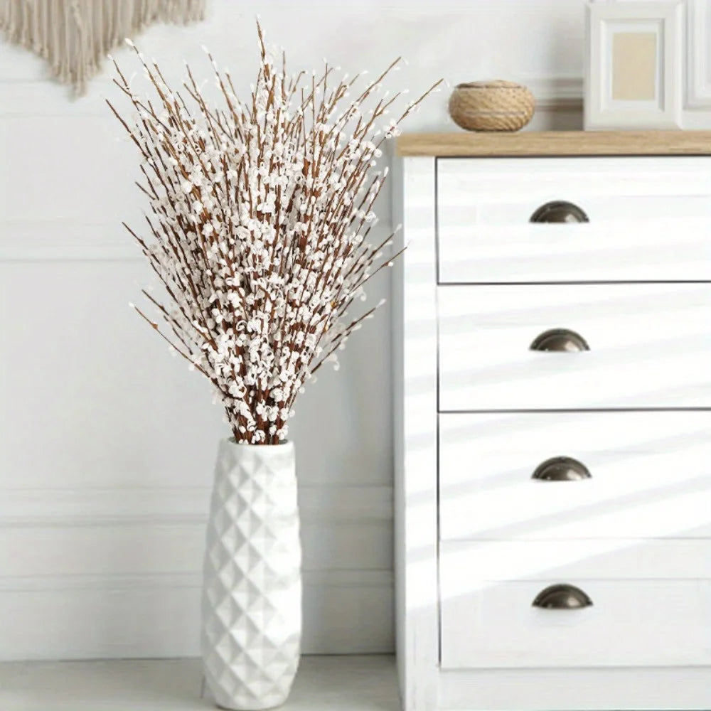 Pc 15Flowers Jasmine Flowers Pussy Willow Branches for Vases Party Home Decor