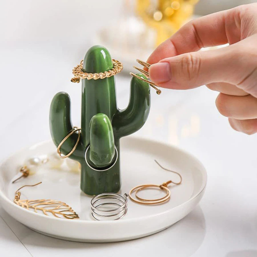 Nordic Ceramic Gold plating Jewelry Dish Storage Plates Dessert Display Bowl Decoration Tray