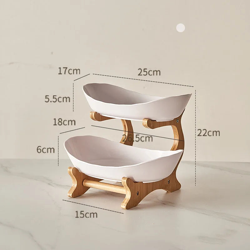 2/3 Layer Fruit Plate Plastic Snack Dish Creative Modern Dried Fruit Basket Candy Dish Cake Stand Salad Bowl