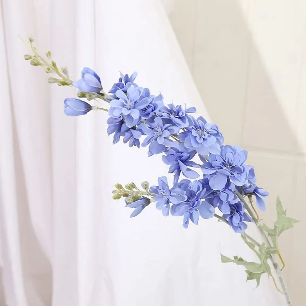 6 Pcs Delphinium Artificial Flowers for Vase Larkspur 33.5in Long Stem Faux Silk Flowers for Home Party Table Decor