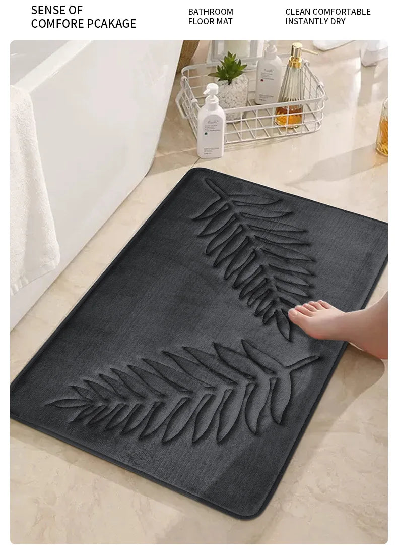 3pcs/set Bathroom Floor Mat Bedroom Living Room Memory cotton Rug Soft Washable Carpet Anti Slip Entrance Doormat