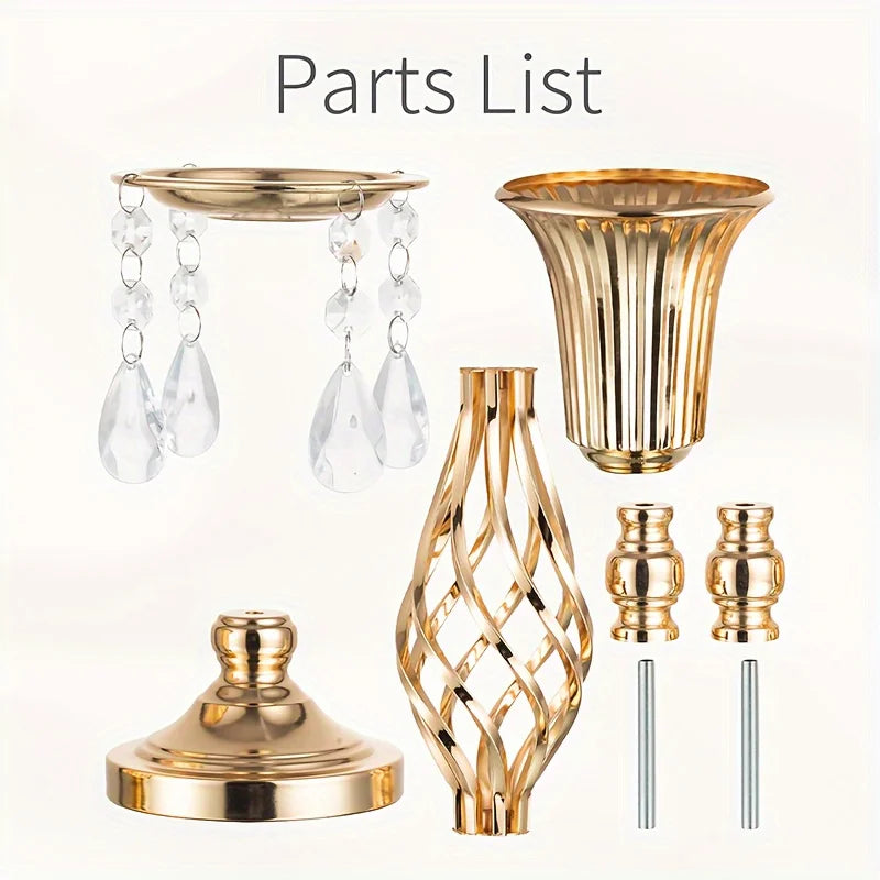 Gold Vase with Chandelier Crystal, 23.2-Inch-Tall Table Decorations for All Occasions