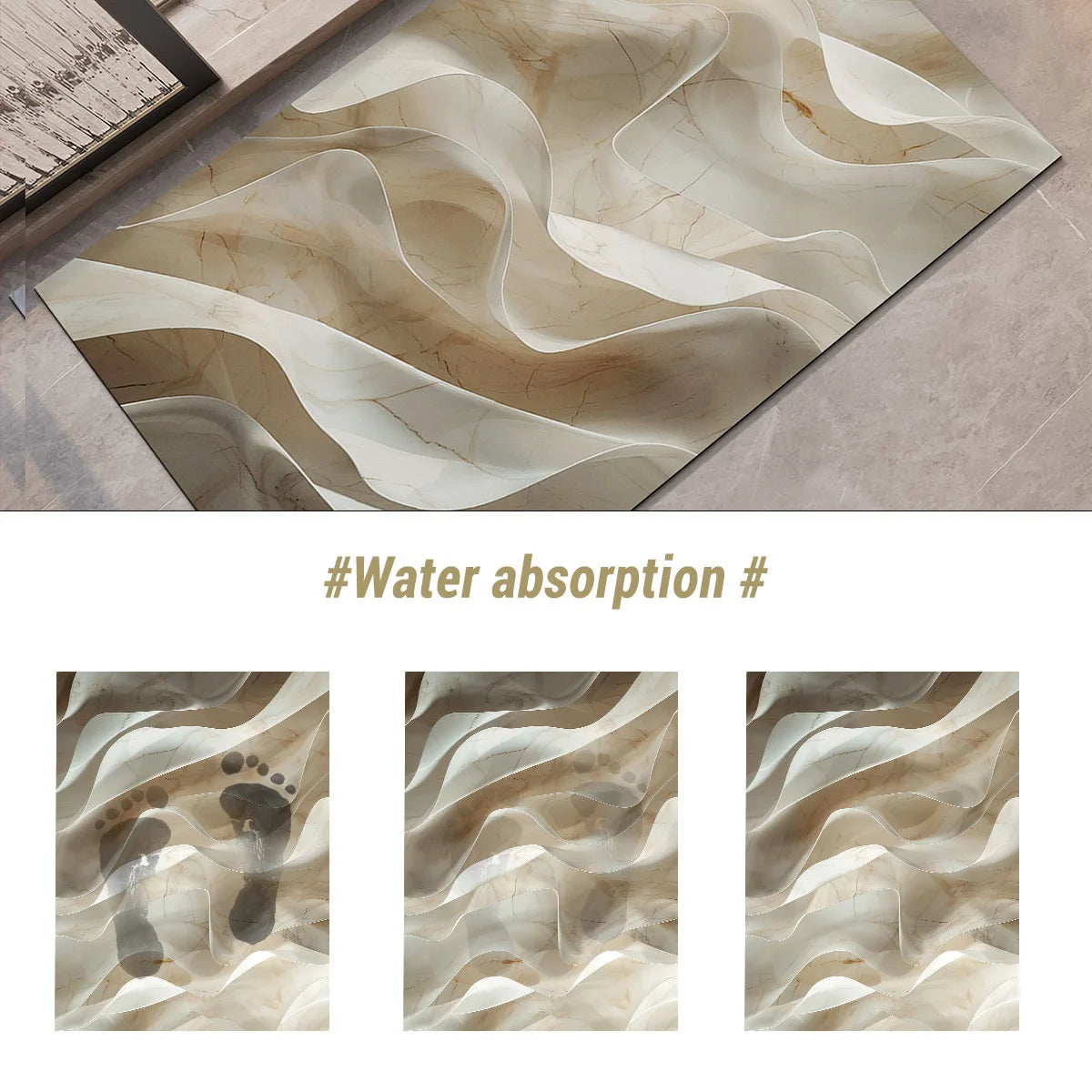 Luxury Bathroom Mat Quick Dry Non-slip Super Absorbent Bathroom Shower Carpet Toilet Doormat Machine Washable