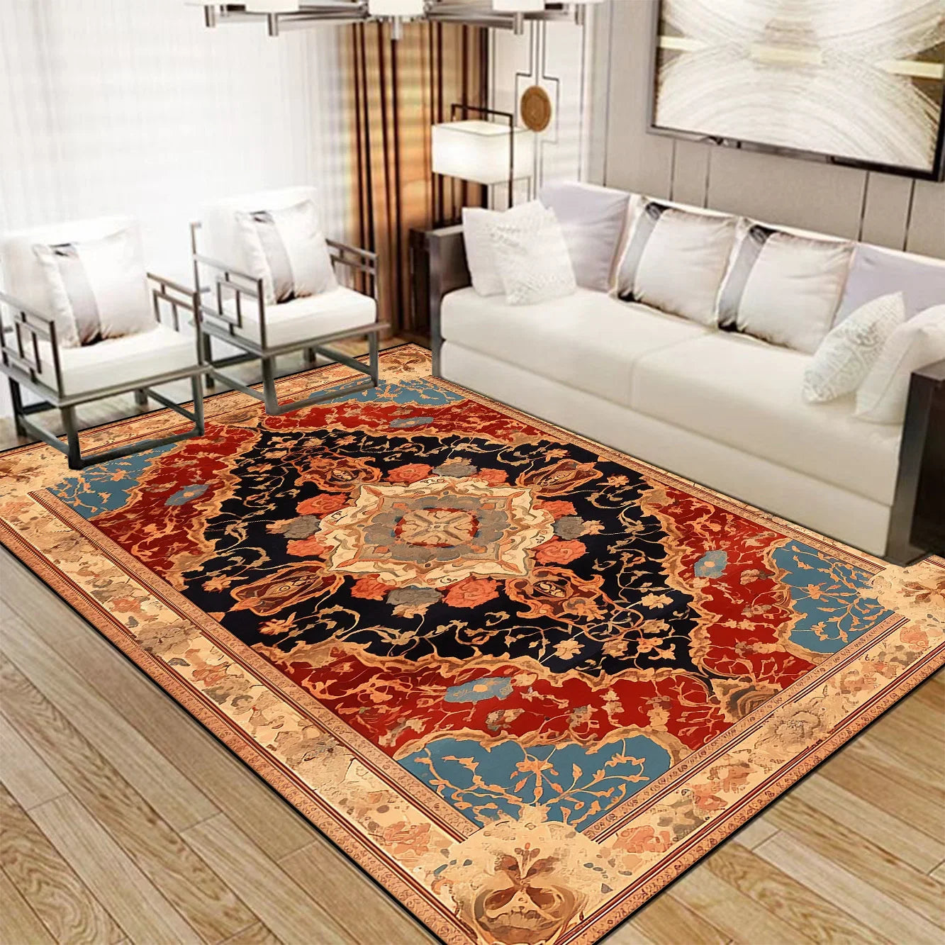 Persian Luxury Carpet for All Rooms Rug Non-slip Mat Tapis Style