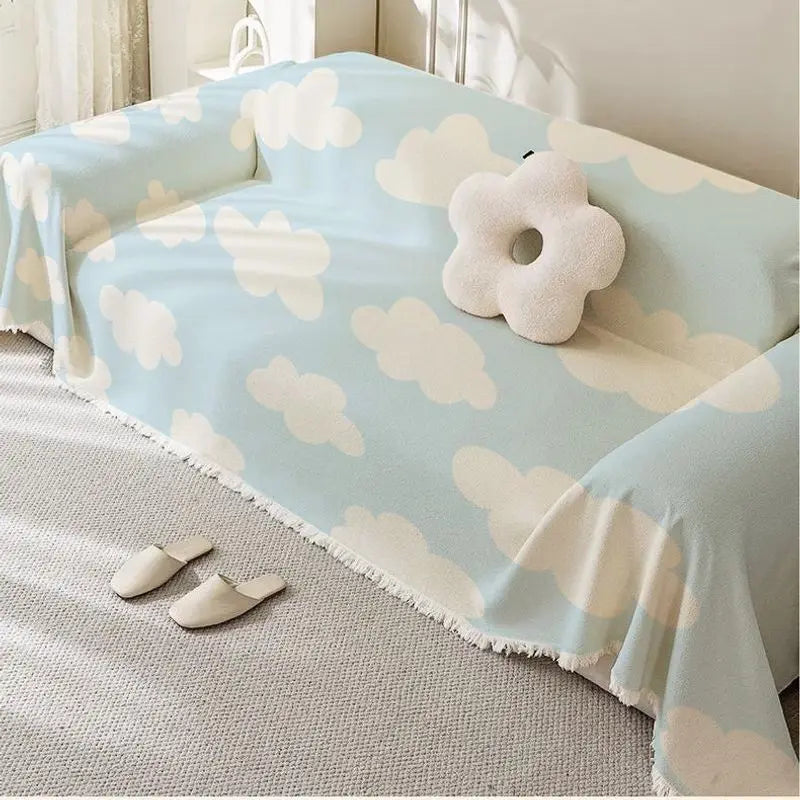 Chenille Sofa Blanket Covers Pastoral Style Flower Throw Blankets Living Room Universal Couch Throw