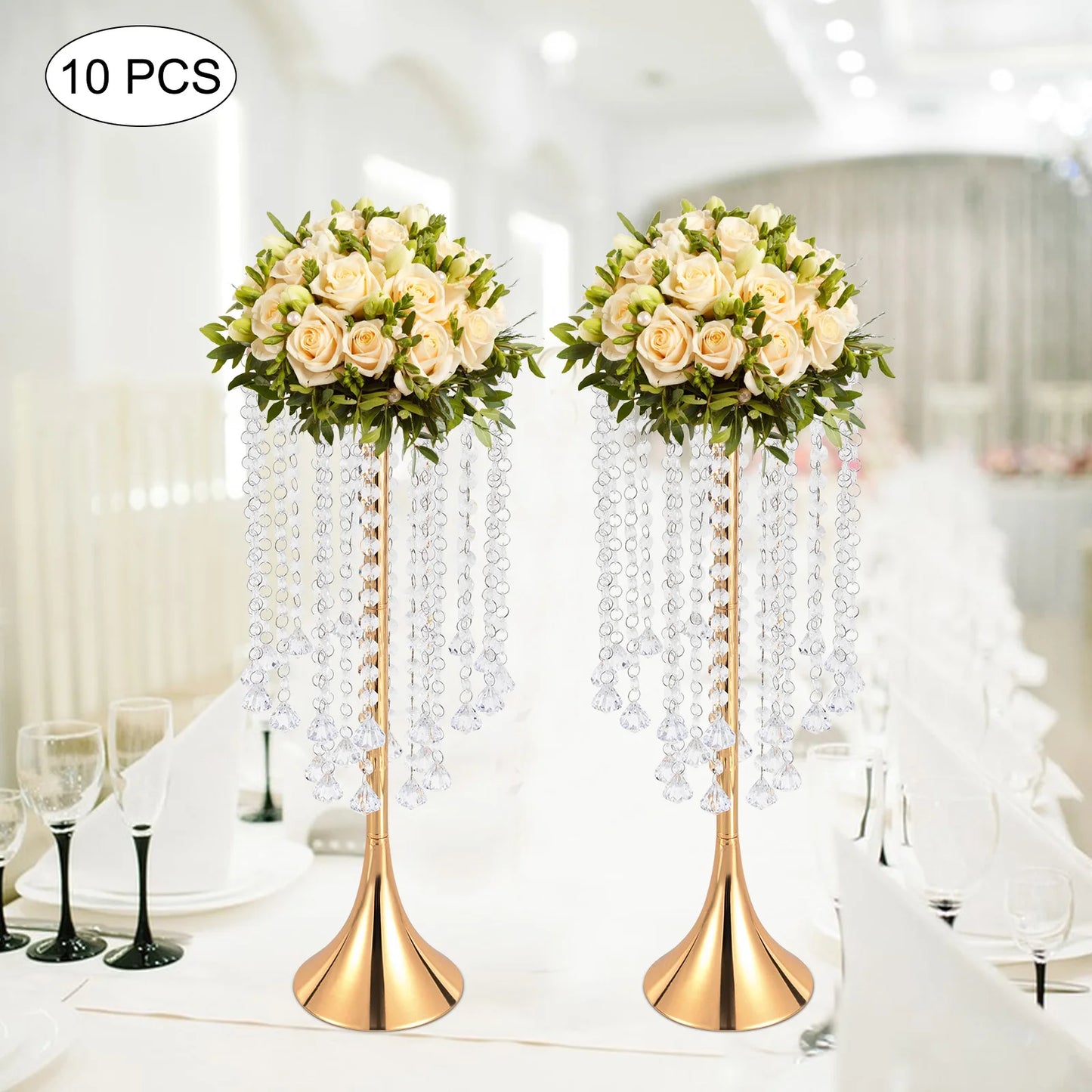 10Pcs Luxurious Flower Stand Centerpieces Flower Stand, Tabletop Dinner Home Decor