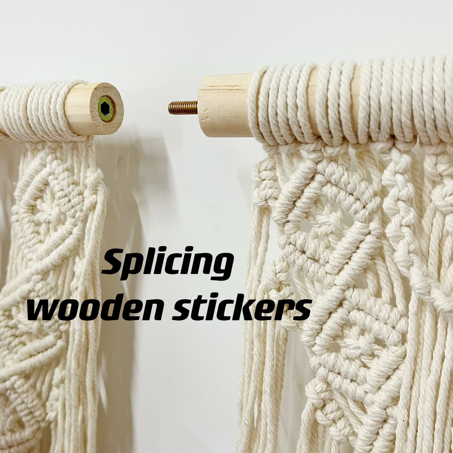 Handwoven Bohemian Cotton Rope Boho Tapestry Creamy-White