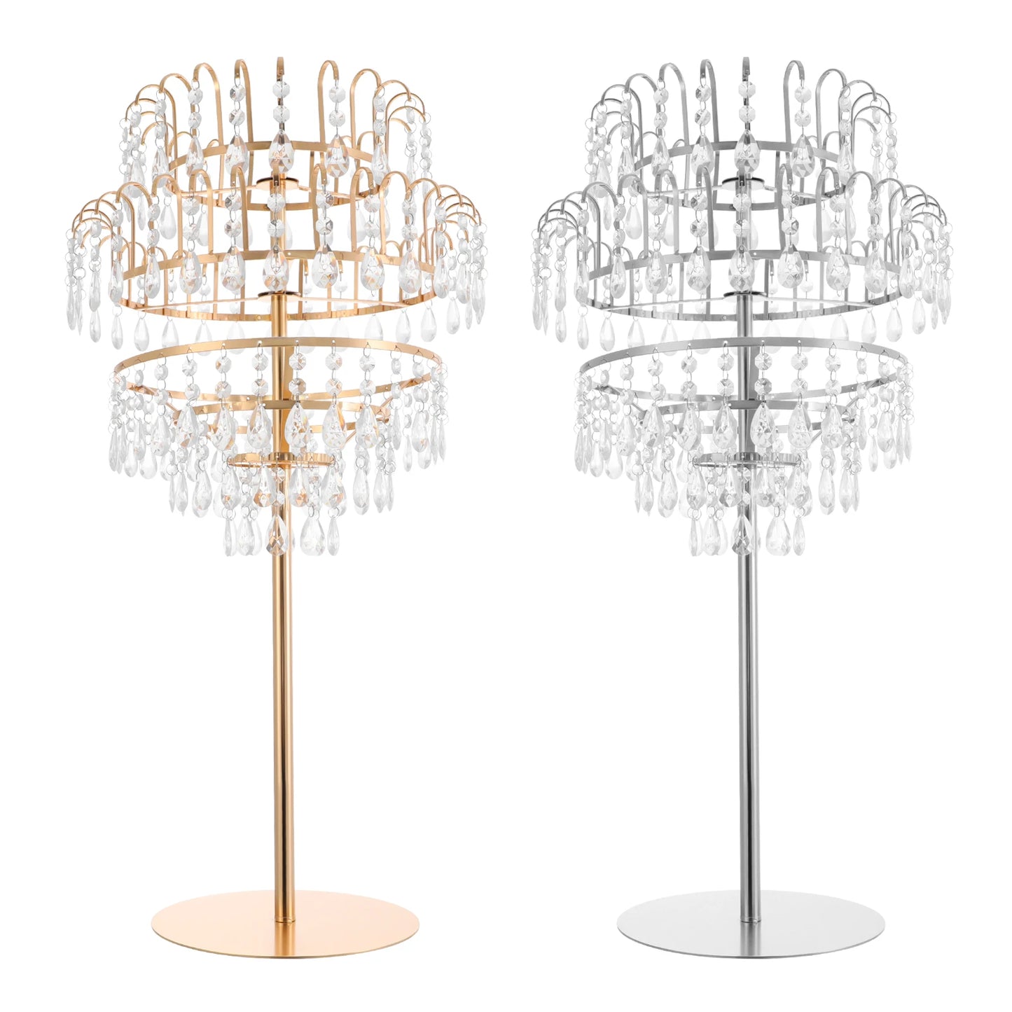 5 Tiers Crystal Flower Display Stand Floral Holder Elegant Fountain Decoration Shelf Silver