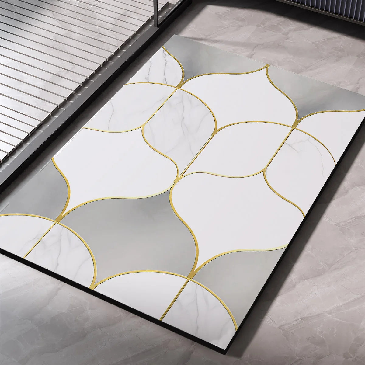 Luxury Bathroom Mat Quick Dry Non-slip Super Absorbent Bathroom Shower Carpet Toilet Doormat Machine Washable