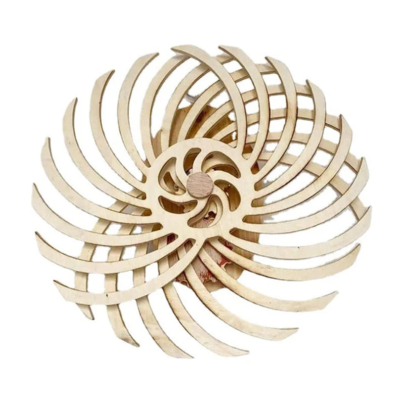 Handmade Retro Kinetic Wall Art Wooden Windmill Reversal Statue Home Decor Crafts