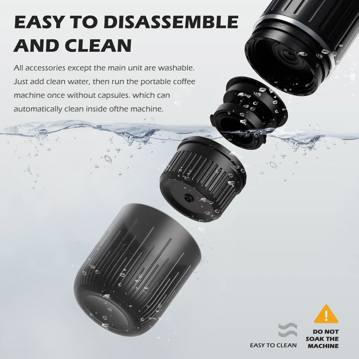 Portable 2 In1 Espresso Machine, Compatible Capsules and Ground Coffee