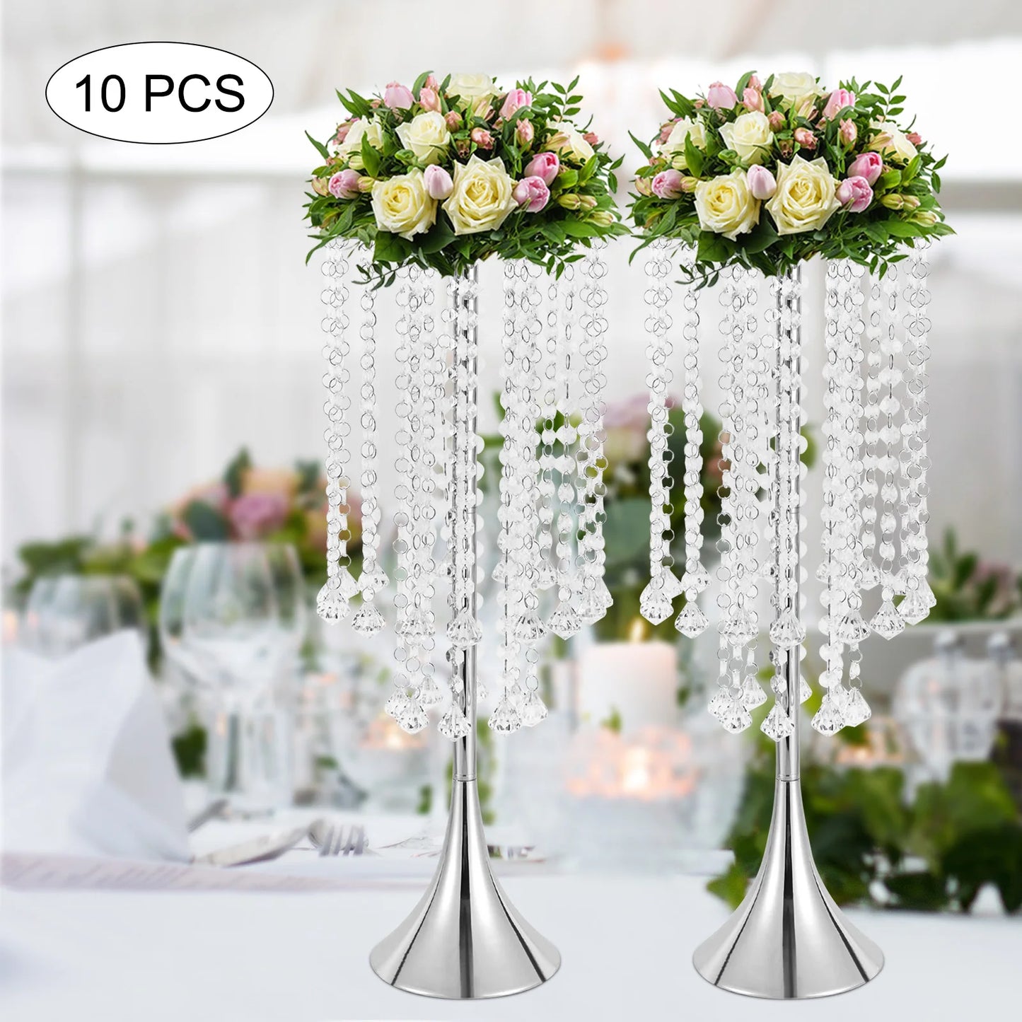 10Pcs Luxurious Flower Stand Centerpieces Flower Stand, Tabletop Dinner Home Decor