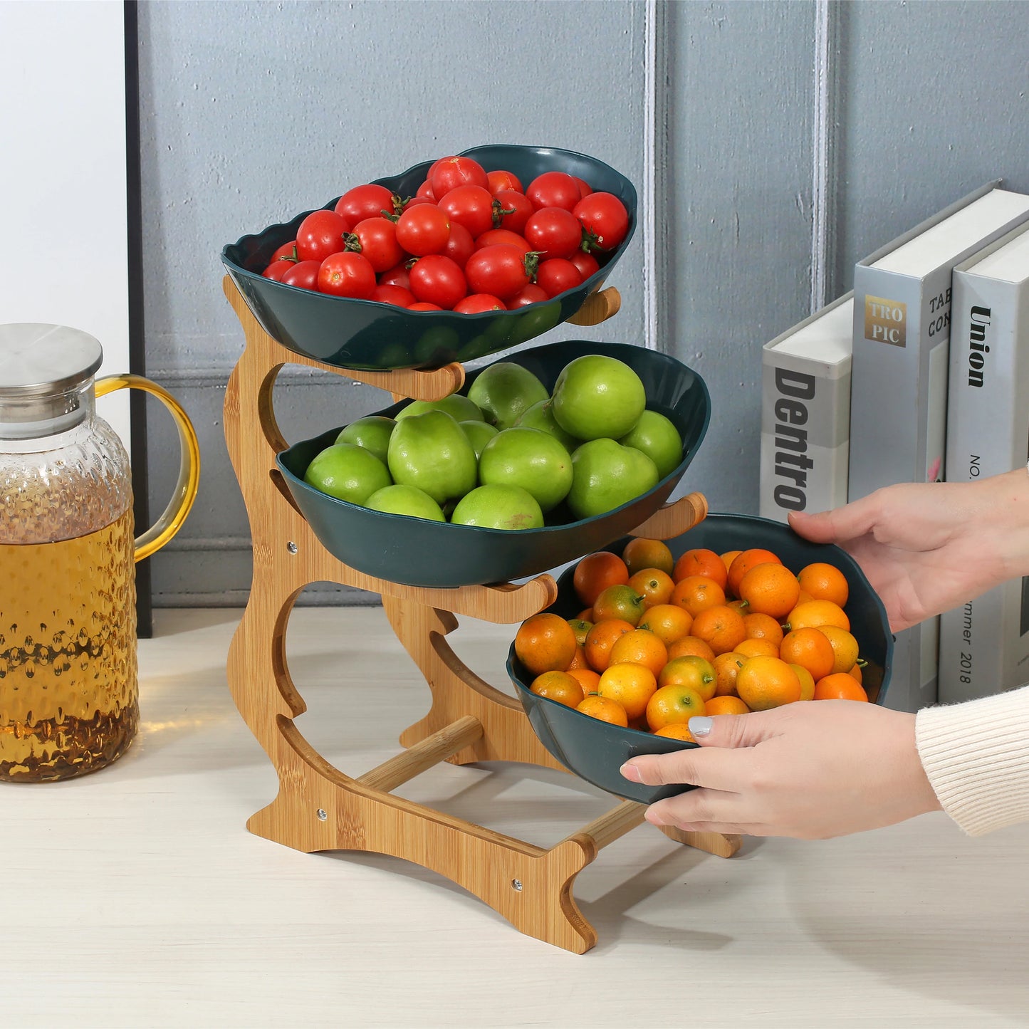 2/3 Layer Fruit Plate Plastic Snack Dish Creative Modern Dried Fruit Basket Candy Dish Cake Stand Salad Bowl