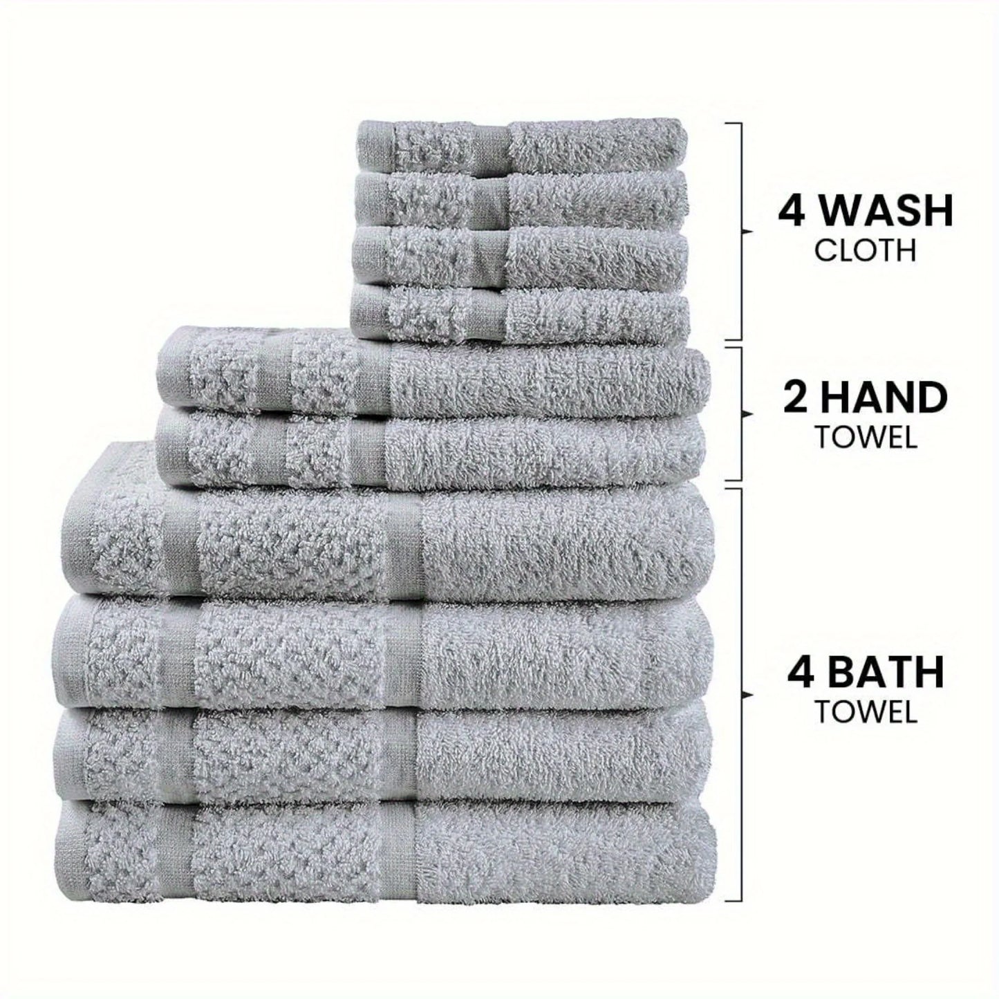Deluxe 10-Piece Towel Set - Enhanced for Supreme Softness and Long-Lasting Durability