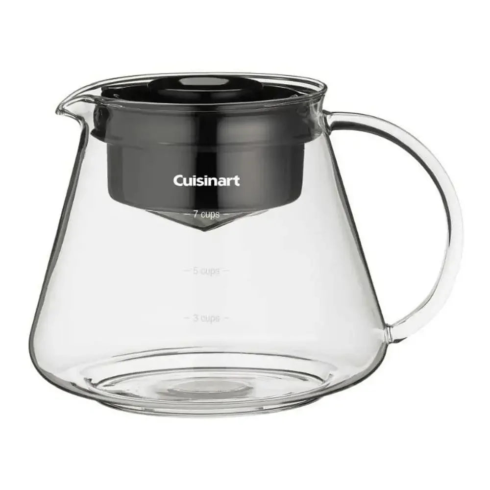 Automatic Cold Brew Coffee Maker 7-Cup Glass Carafe Stainless Steel Filter Lid Clear Brewing Chamber Removable