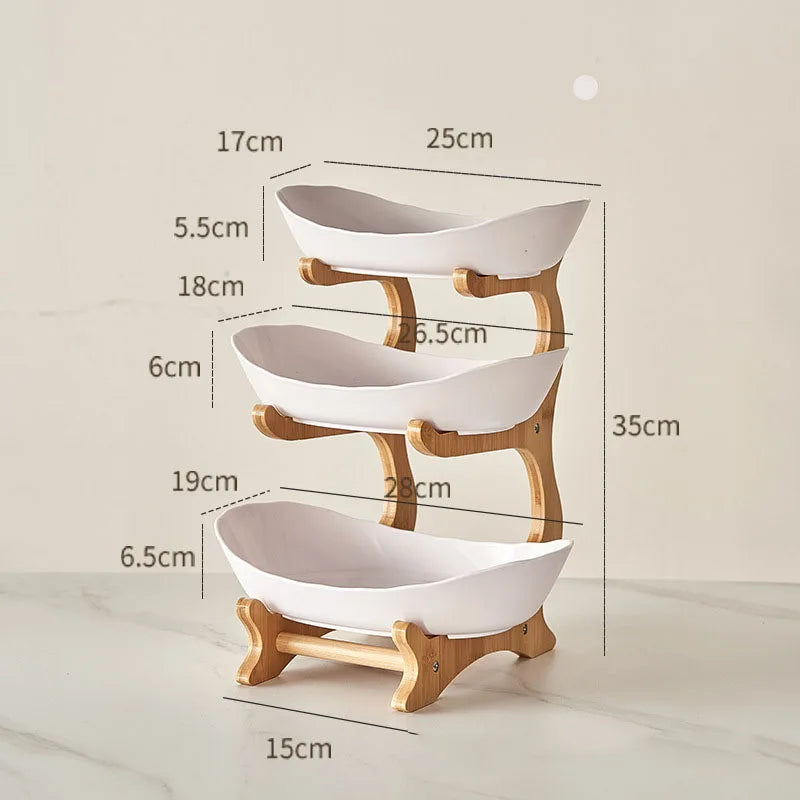 2/3 Layer Fruit Plate Plastic Snack Dish Creative Modern Dried Fruit Basket Candy Dish Cake Stand Salad Bowl