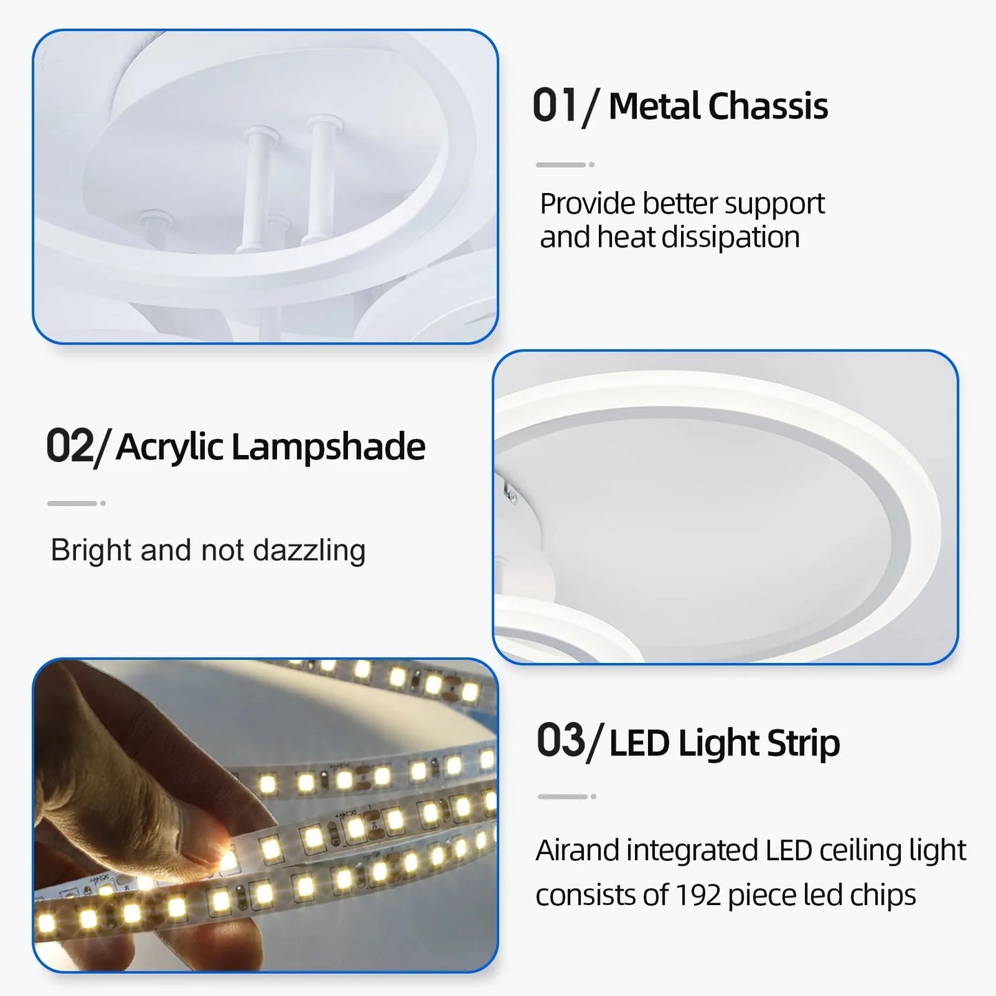 LED Chandelier Lighting Ring Ceiling Mount Living Room Bedroom pendant lamp