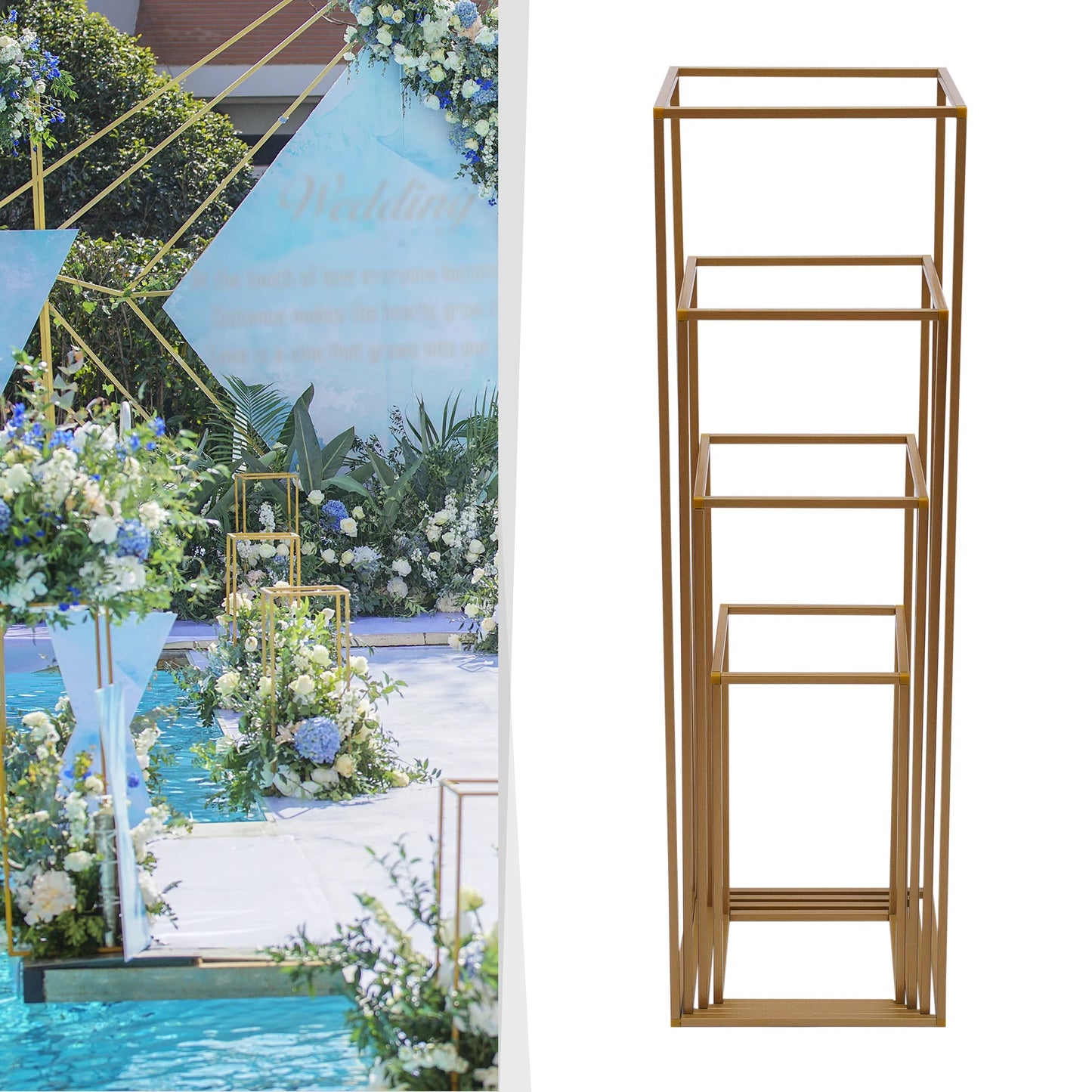 Metal Plant Stands for Decoration decor Lead Flower Stand, T-stage Decor, 4 PCs/Set