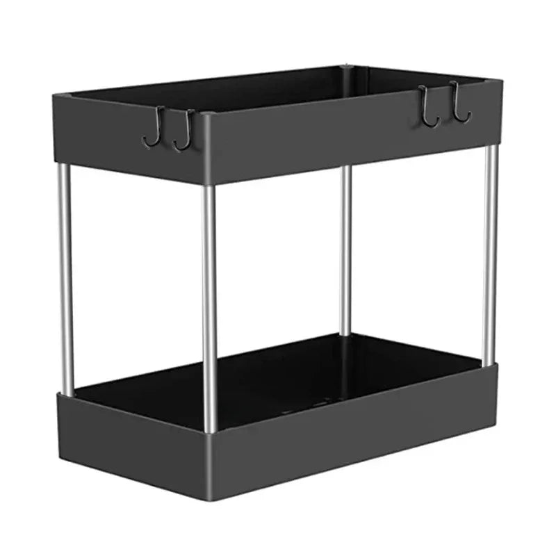 Under Sink Storage Organizer 2 Tier Drawer Rack Cabinet Under Sink Storage Rack
