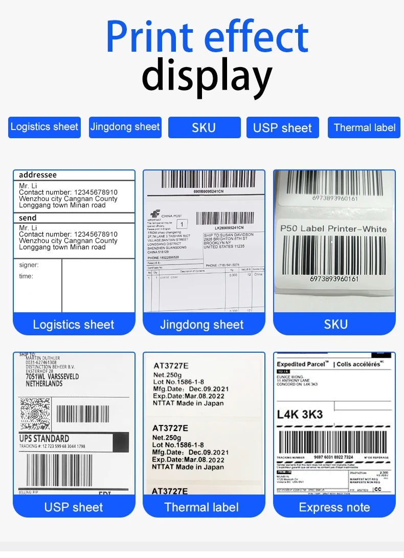 D200 Bluetooth Thermal Label Printer Shipping Label Printer 4X6inch Compatible with iPhone Android Mac Window