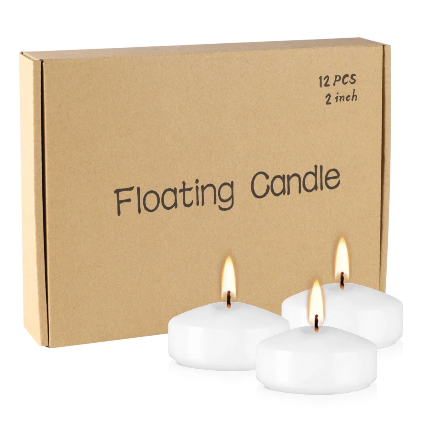 12 2inch white floating candles, home decor- ideal for all Rooms