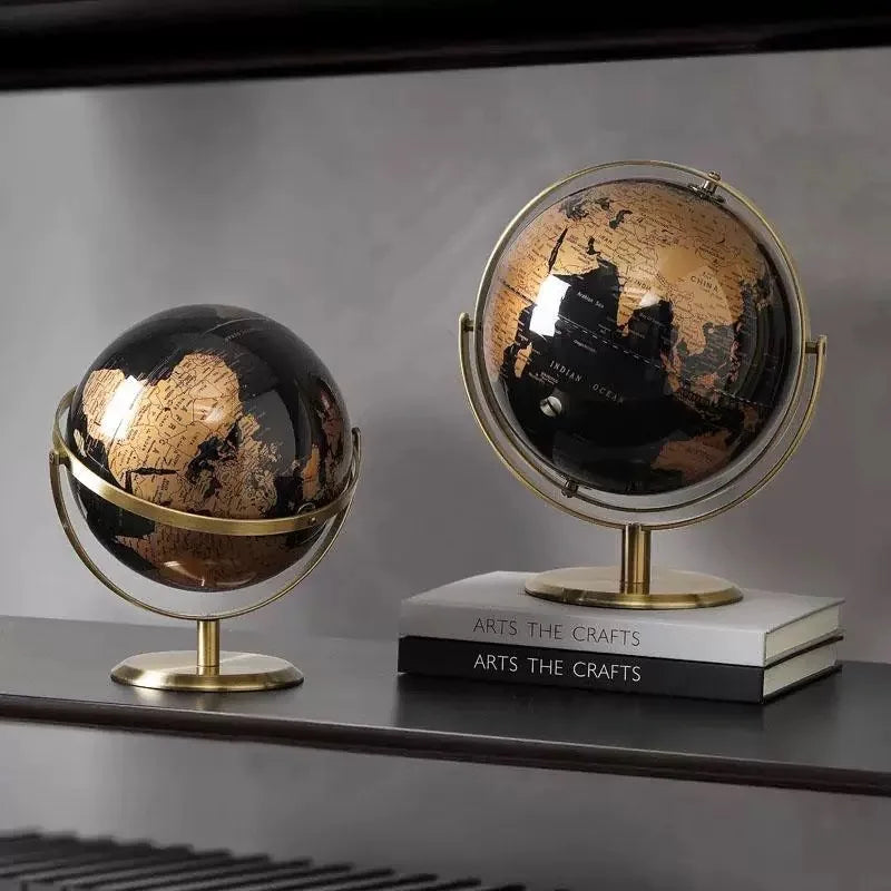 Creative metal rotating globe, living room office desktop decoration