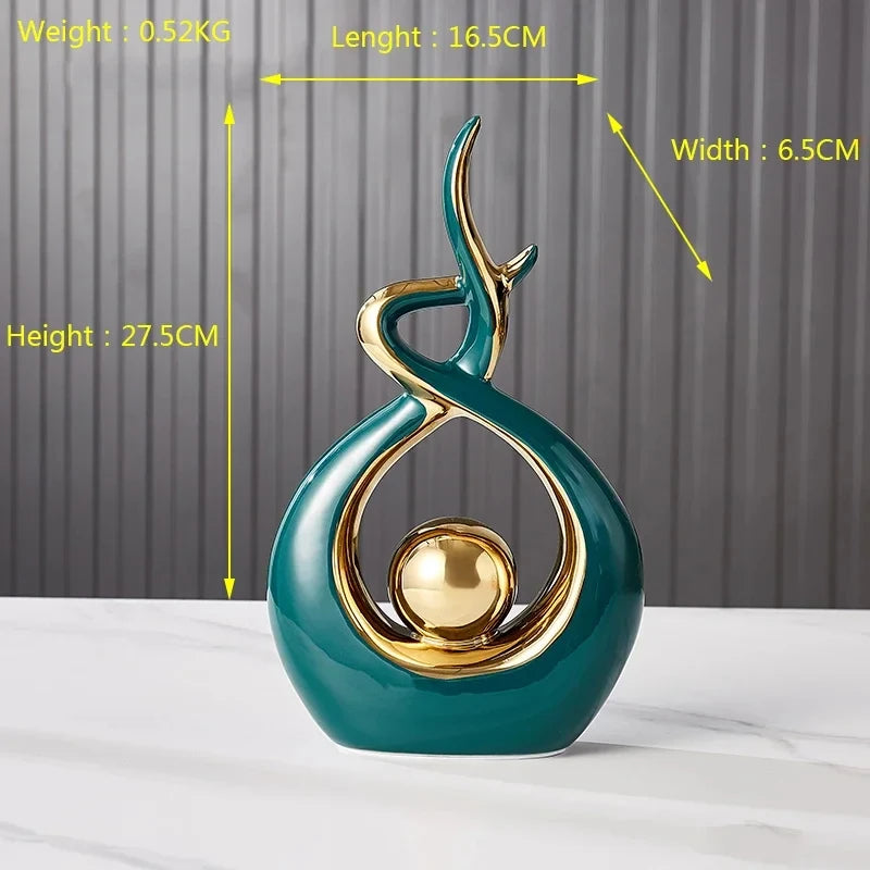Home Decor Figurines for Living Room Desk Bedroom and  Ceramics Decoration Accessories Statue Sculpture