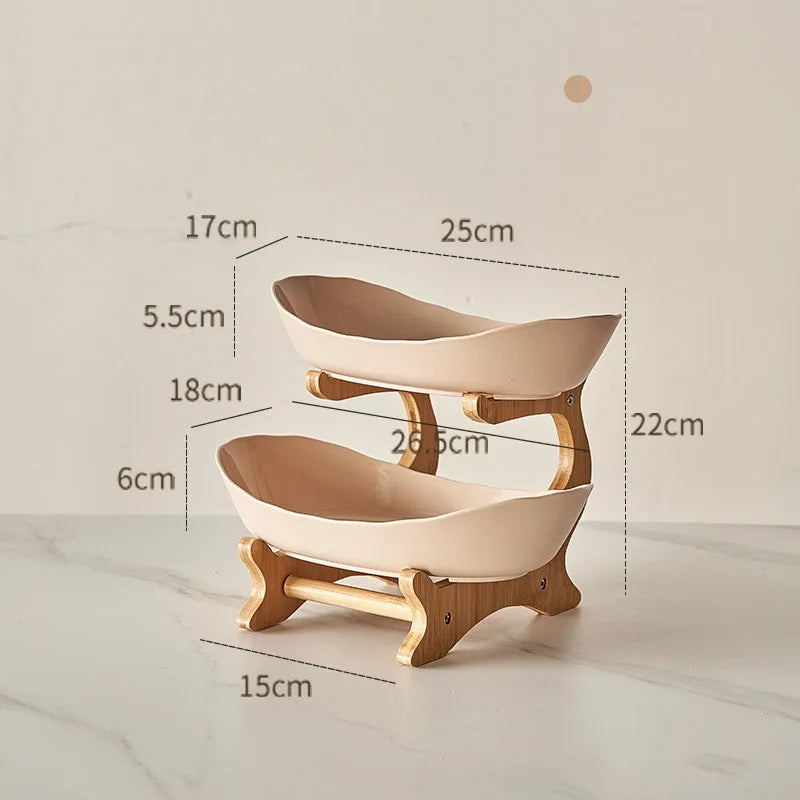 2/3 Layer Fruit Plate Plastic Snack Dish Creative Modern Dried Fruit Basket Candy Dish Cake Stand Salad Bowl