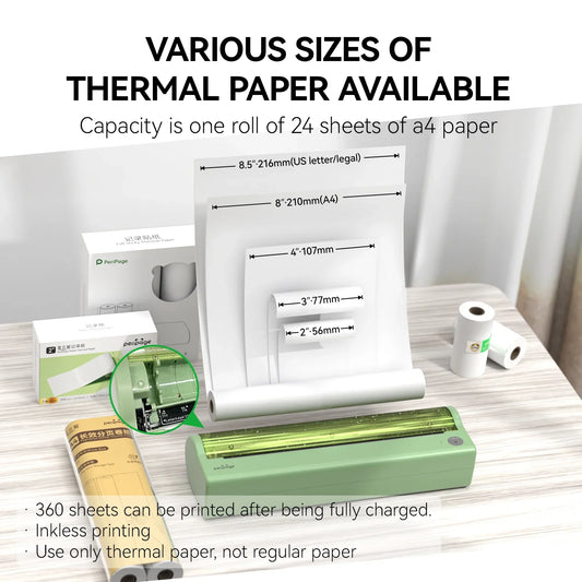 P80 Portable Printers Wireless for Travel, Bluetooth Mobile Printer Portable Compatible with Phone & Laptop