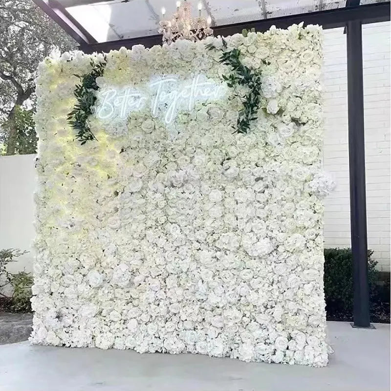 Pink Silk Rose Flower Wall Decoration Backdrop Decor