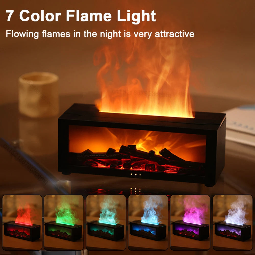 Air Humidifier Essential Oil Aroma Flame Automatic Fragrance Diffuser With LED Light Remote Control