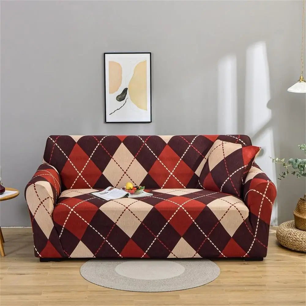 Stretch Plaid Slipcover Elastic Sofa for Living Room Sofa Chair Couch Cover Home Decor