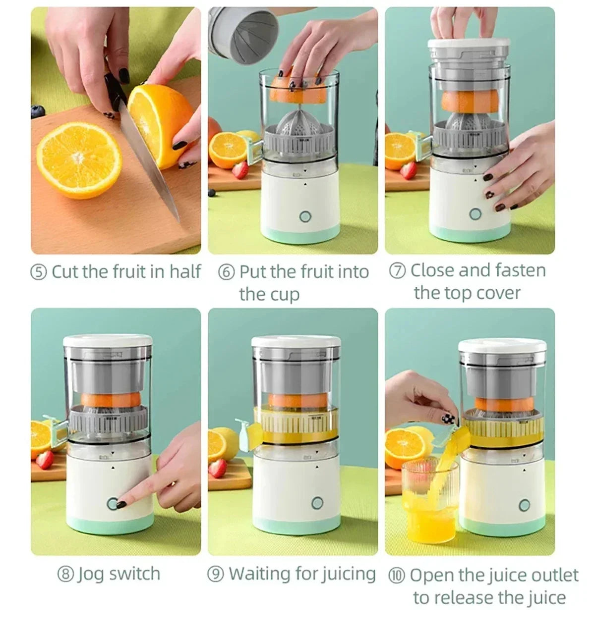 Electric Juicer Juice Cup Citrus Orange Lemon Squeezer USB Charging Blender Fresh Separator Press Machine