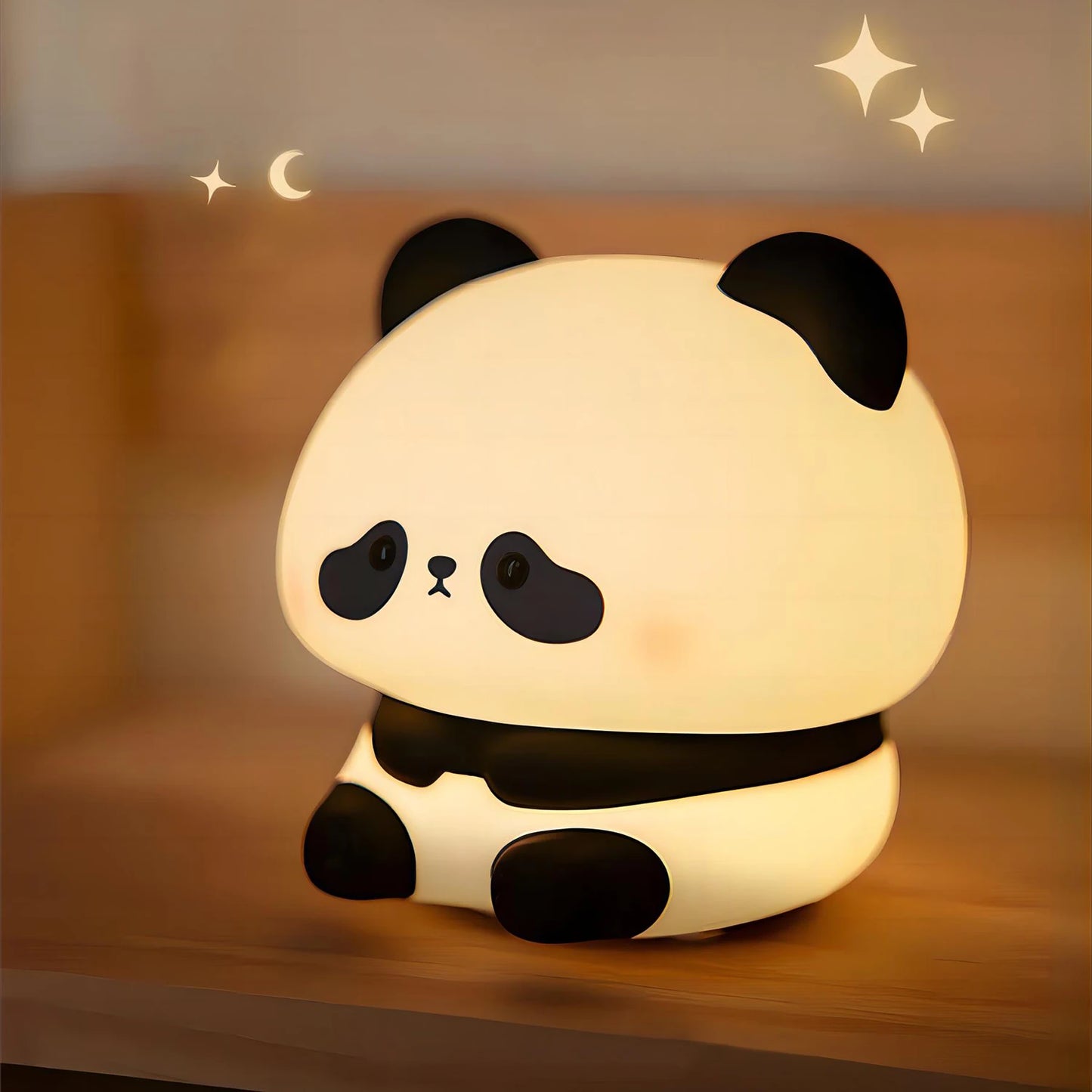 LED Night Light Cute Panda Silicone USB Rechargeable Timing Bedside Decor Kids Baby nightlight