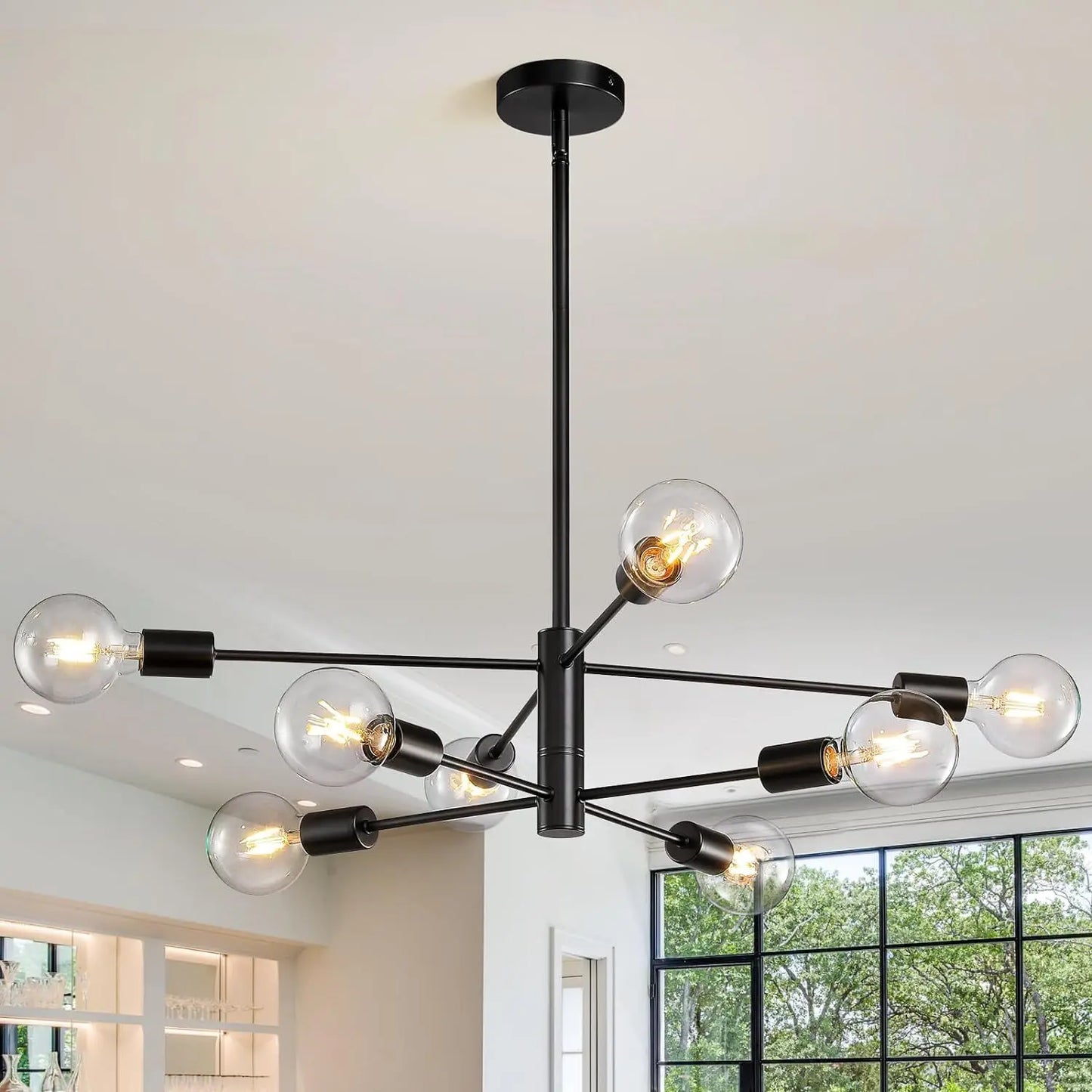 Chandelier Light Modern Dining Room Bedroom Gold/Black Ceiling Lamp