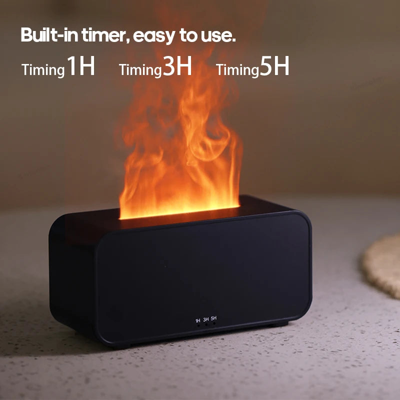 New Aroma Diffuser Humidifier Ultrasonic Cool Mist Fogger LED Essential Oil Flame Lamp