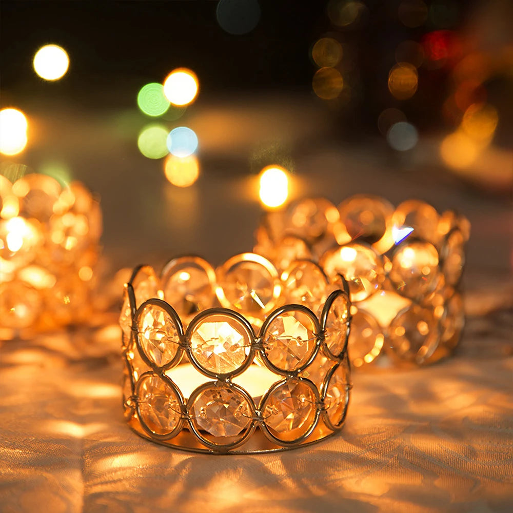 24PCS Crystal Gold Votives Candle Holder Elegant Decor Tealight For all Occasions