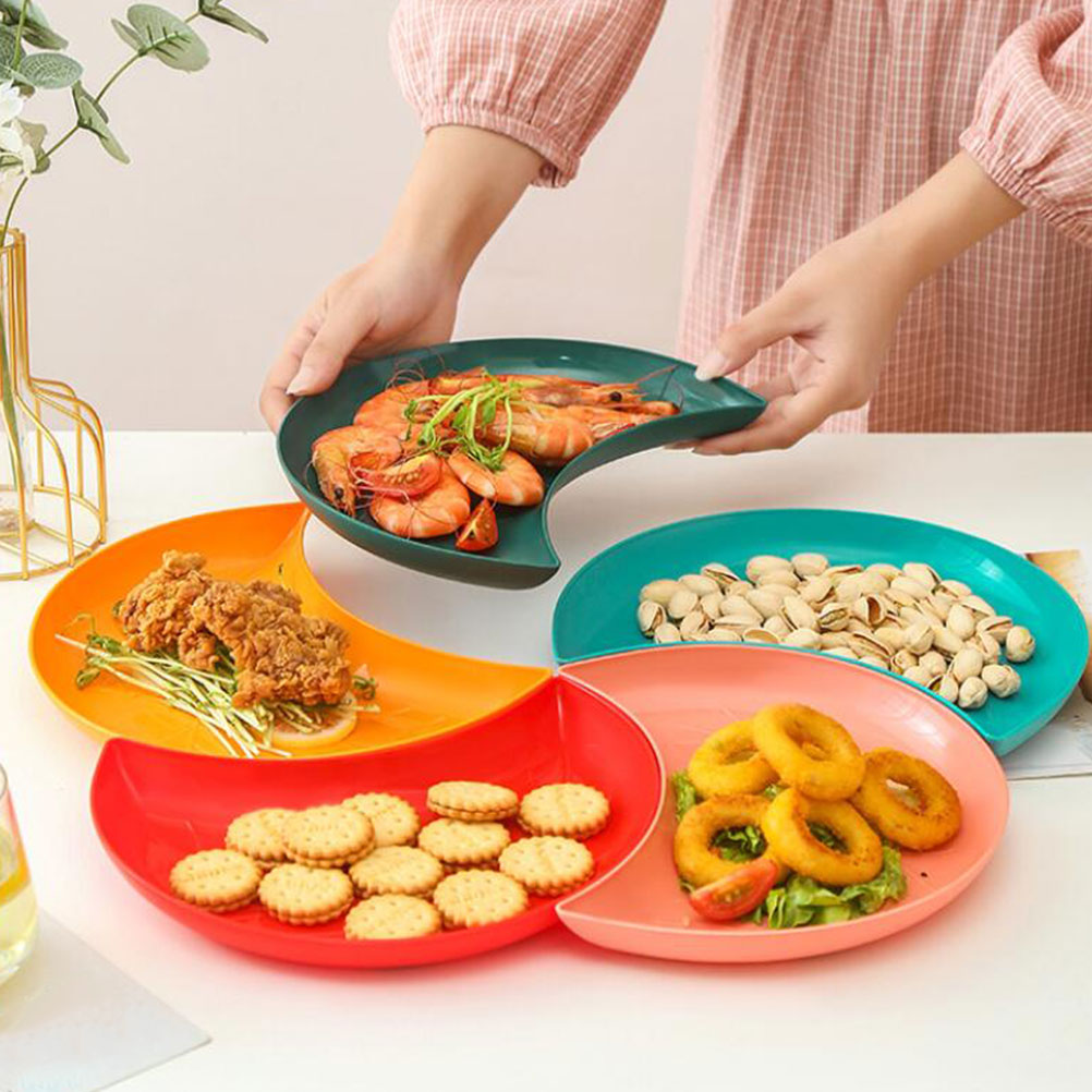 5 Pcs Multi Purpose Tray Snack Plate Dessert Dish Bowls Plates Trays Cake Stand Fruit Bowl Home Decor