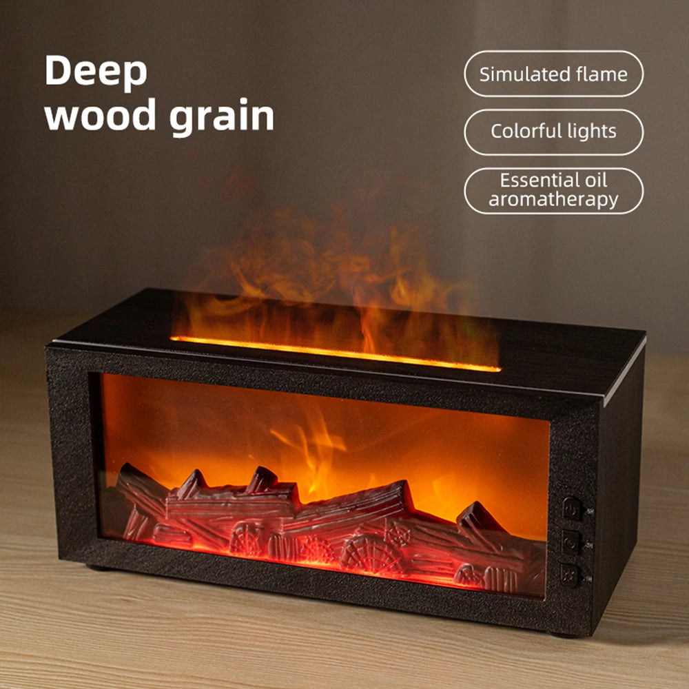 Aromatherapy Ultrasonic Humidifier Essential Oil Diffuser for Home Cool Mist Electronics Night Light realistic flame