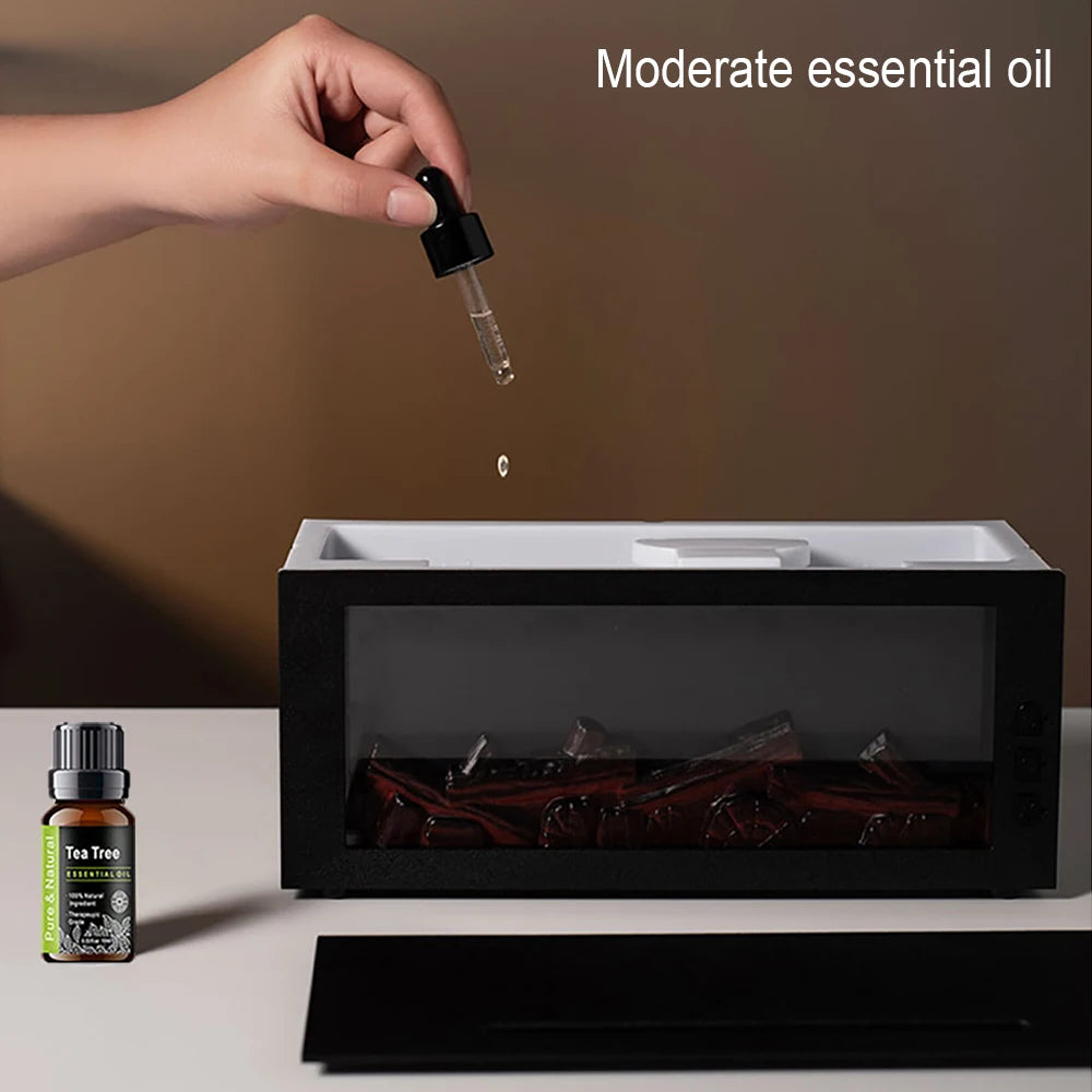 Aromatherapy Ultrasonic Humidifier Essential Oil Diffuser for Home Cool Mist Electronics Night Light realistic flame