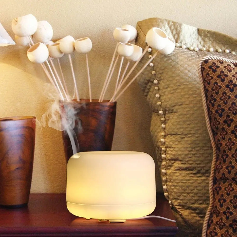 Air Humidifier With Remote Control Colorful Non-printed Ultrasound Aroma Diffuser Pure White Dark Light Wood Grain
