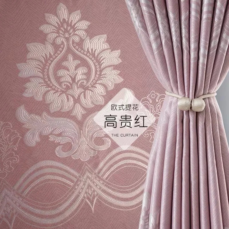 European Style Jacquard Window Curtain for Living Room ,Bedroom Insulation Blackout, New High Quality