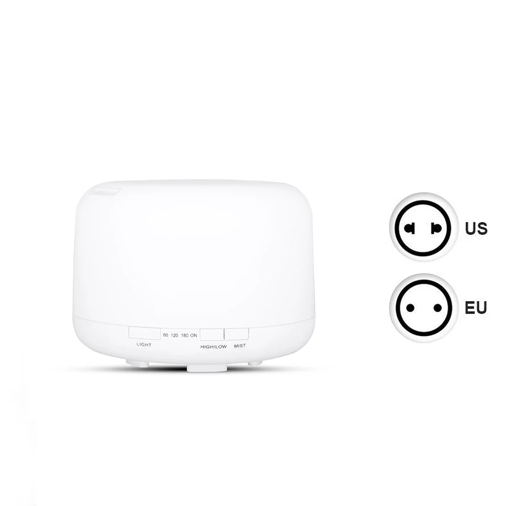 Air Humidifier With Remote Control Colorful Non-printed Ultrasound Aroma Diffuser Pure White Dark Light Wood Grain
