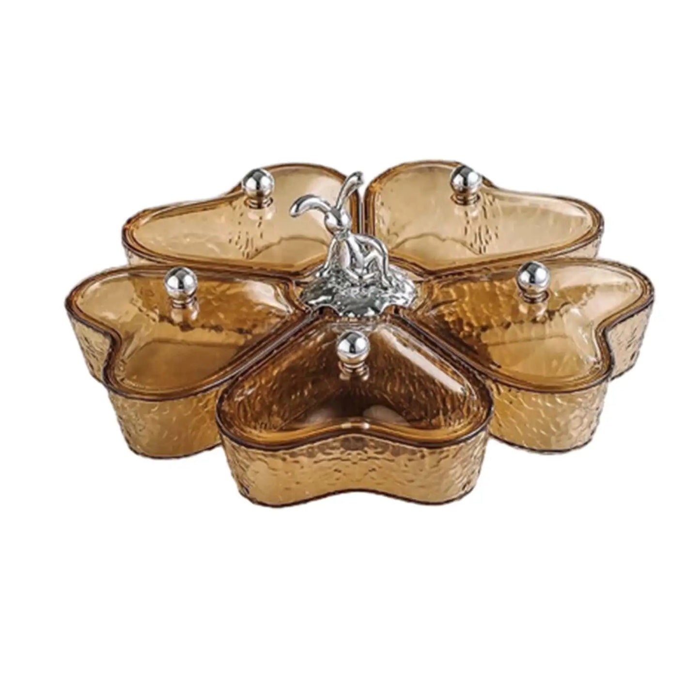Divided Serving Tray Plate Organizer Nut Candy Veggie Tray Rotating Snack Platter for gatherings