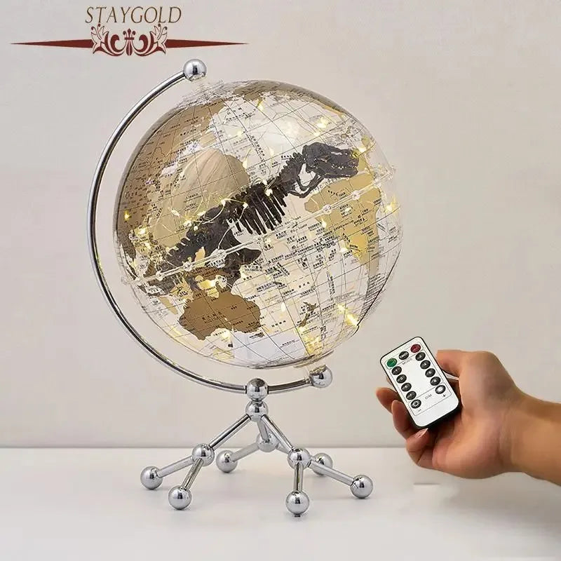 Vintage Home Decoration School Geography Teaching Supplies with Lights (Transparent Balls) Gifts