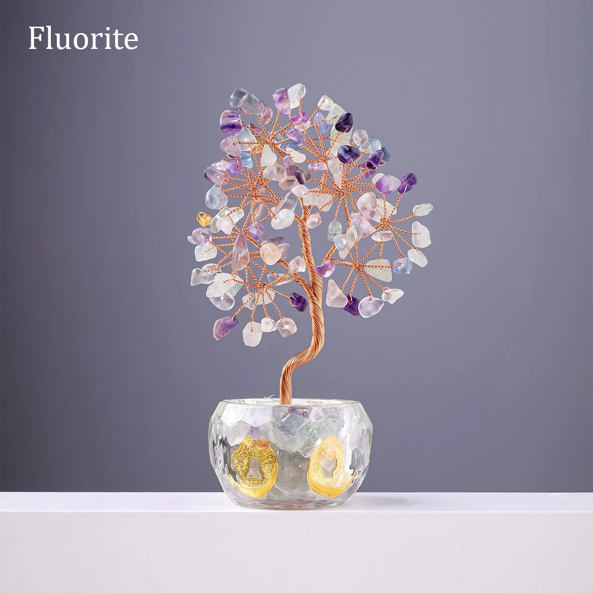 Natural Crystal Crushed Stone Tree of Life Fortune Tree Decor Ornament
