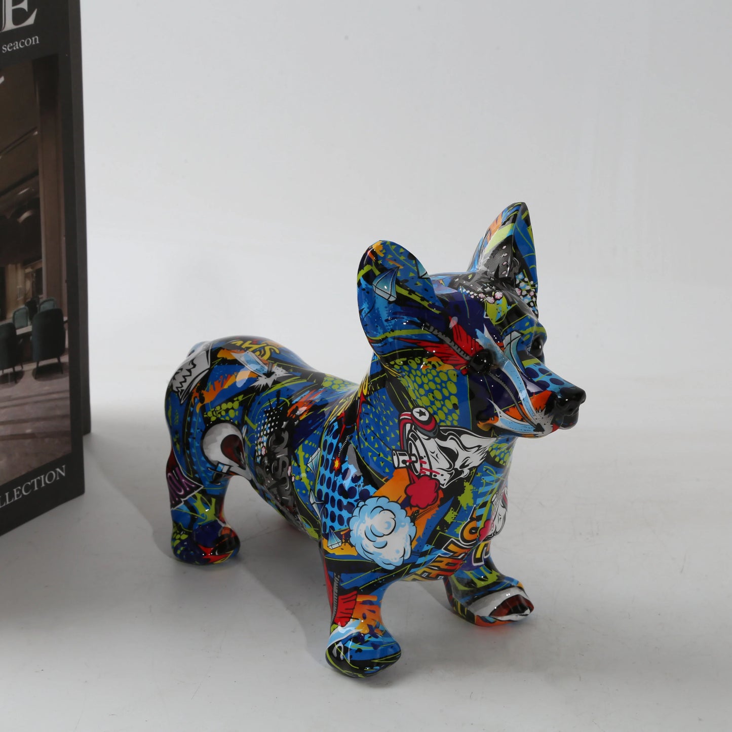 Nordic Art Graffiti Dog Painting Creative Resin Crafts Home Decor for All Rooms