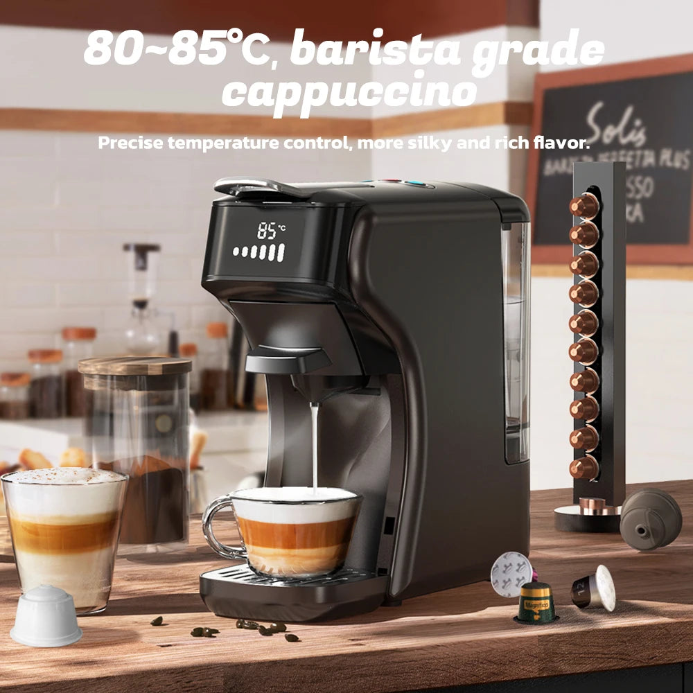 6in1 Capsule Coffee Machine Multiple Espresso Cappuccino Coffee Maker Dolce Gusto Nespresso Powder