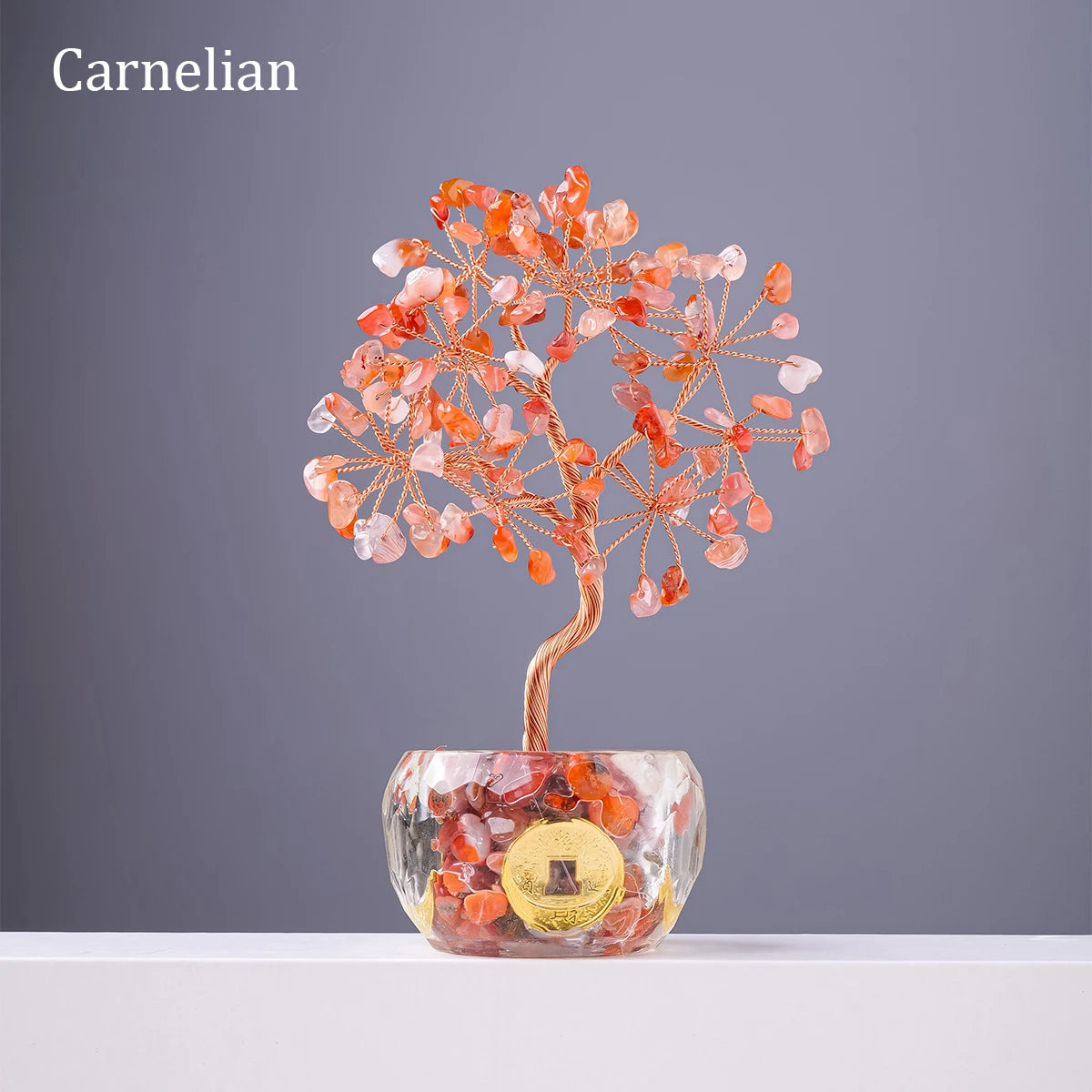 Natural Crystal Crushed Stone Tree of Life Fortune Tree Decor Ornament